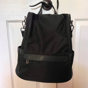 Black strapped backpack
